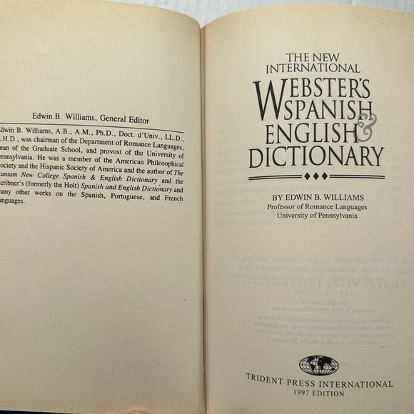 🔵 WEBSTER’S Spanish & English Dictionary 1997 Version By Edwin B Williams - Picture 6 of 7